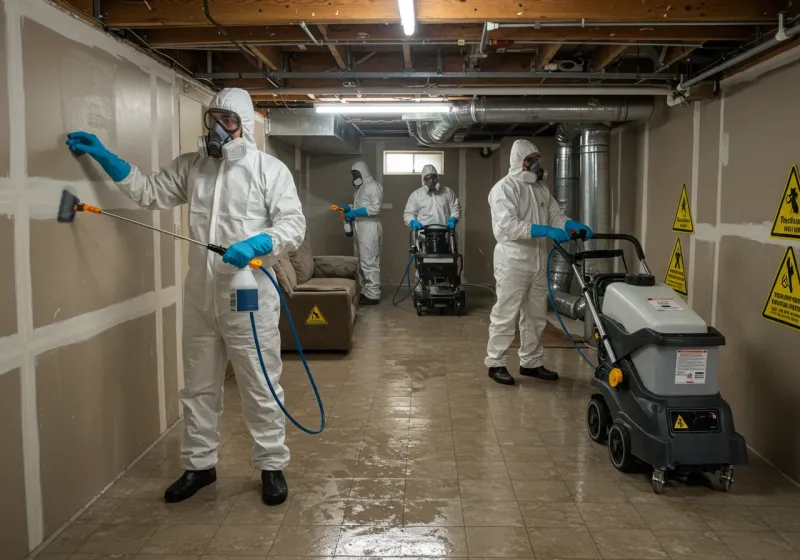 Basement Moisture Removal and Structural Drying process in Joshua, TX